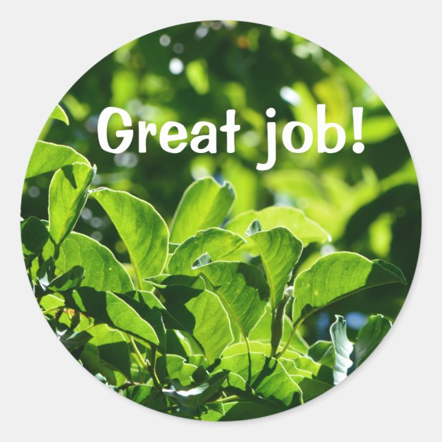 Adesivo Renovação de folhas verdes: professor de excelente (Frente)