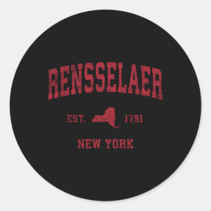 Adesivo Rensselaer New York Ny Sports Red Impressão
