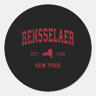 Adesivo Rensselaer New York Ny Sports Red Impressão