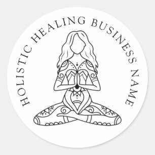 Adesivo Reparação Holística Lotus Pose Business