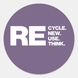 Adesivo Repensar a Renovação do reciclar (Eresíduos - Plum