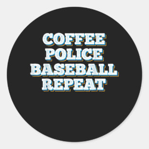 Adesivo Repetição de Baseball da Polícia de Café