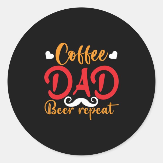 Adesivo Repetição de Pai de café com presente de pai (Frente)