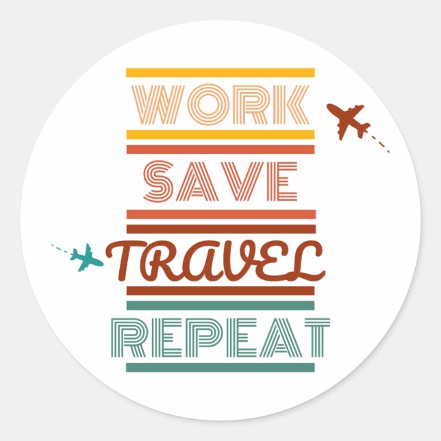 Adesivo Repetição de salvamento de Viagem de trabalho - Ad (Frente)