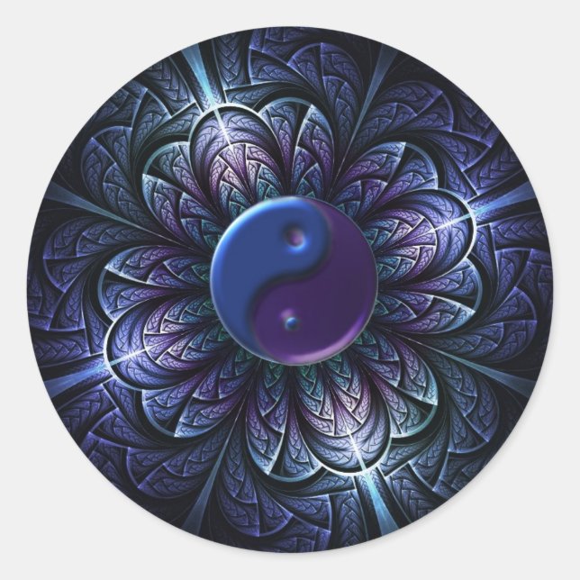 Adesivo repetição de yin-yang fractal (Frente)