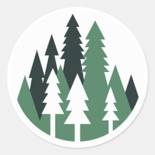 Adesivo Representação estilizada de uma floresta