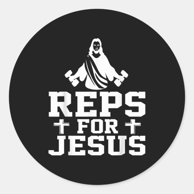Adesivo Reps For Jesus Funny Christian Gym Fitness Biceps  (Frente)