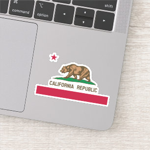 Adesivo República da Califórnia Urso Grizzly e Autocolan