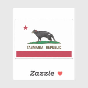 Adesivo República da Tasmânia Bandeira do demônio da Tasmâ