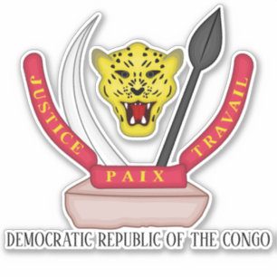 Adesivo República Democrática do Congo Casaco de Armas