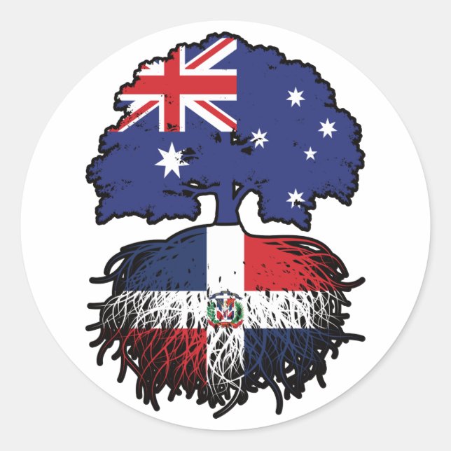 Adesivo República Dominicana Austrália Australiana (Frente)