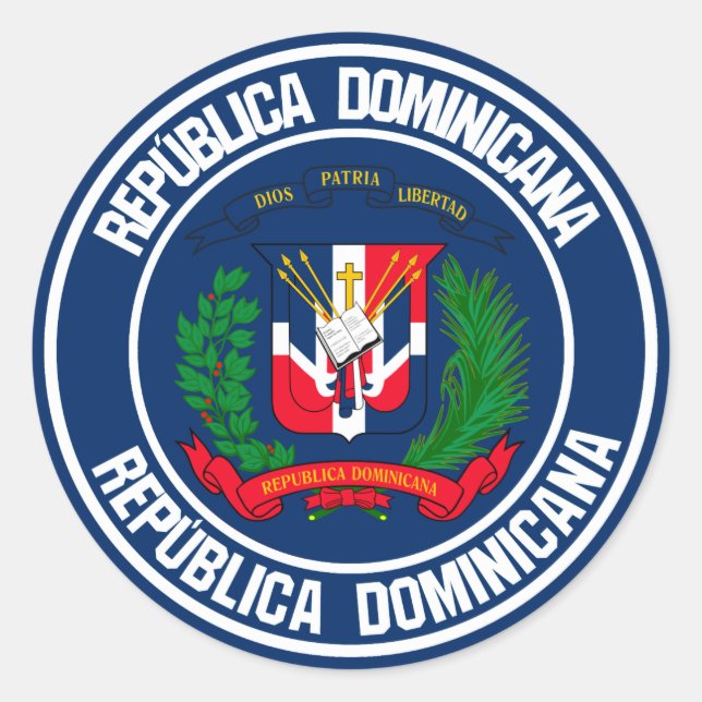 Adesivo República Dominicana Redonda Emblem (Frente)