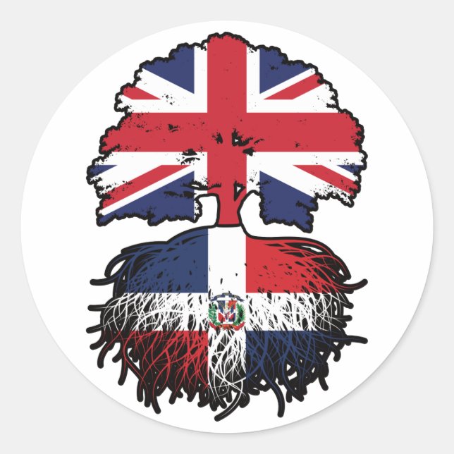 Adesivo República Dominicana Rotas de Árvore Britânica Bri (Frente)