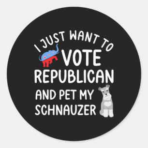 Adesivo Republicano Engraçado Pet Meu Eleitor de Schnauzer