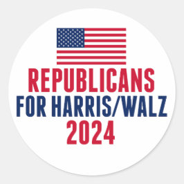 Adesivo Republicanos pela Harris Walz American Flag
