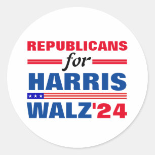 Adesivo Republicanos por Harris Walz Red Blue