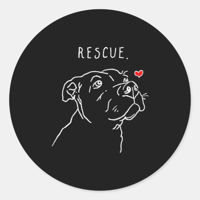 Adesivo Rescue Dog, Tbull Drawing, Rescue Mom, Adopt Don't (Frente)