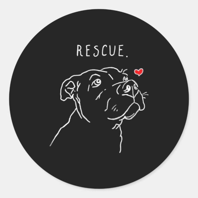Adesivo Rescue Dog Tbull Drawing Rescue Mom Adopt Dont _1  (Frente)