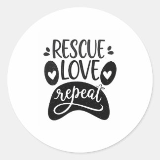 Adesivo Rescue Love Repeat Dog Paw Tee