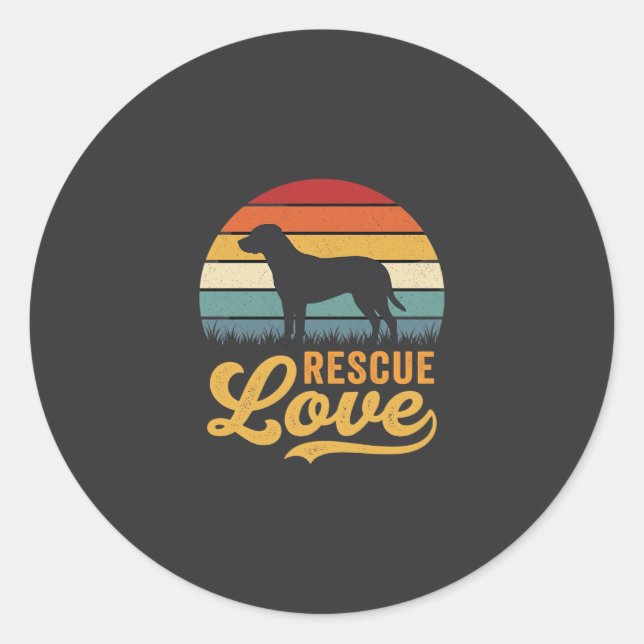 Adesivo Rescue Love Retro Dog Sunset_1 (Frente)
