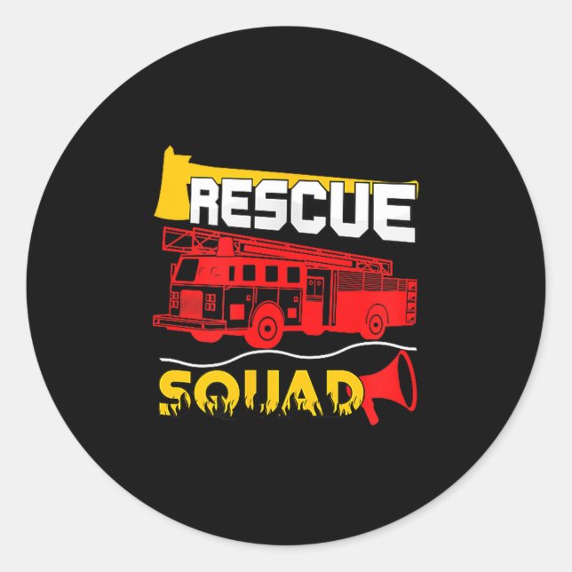 Adesivo Rescue Squad Lifesaver Fireman Gift Proud Firefigh (Frente)