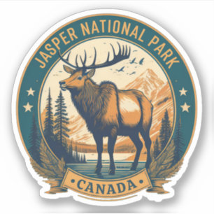 Adesivo reservas do parque nacional Jasper Canadá