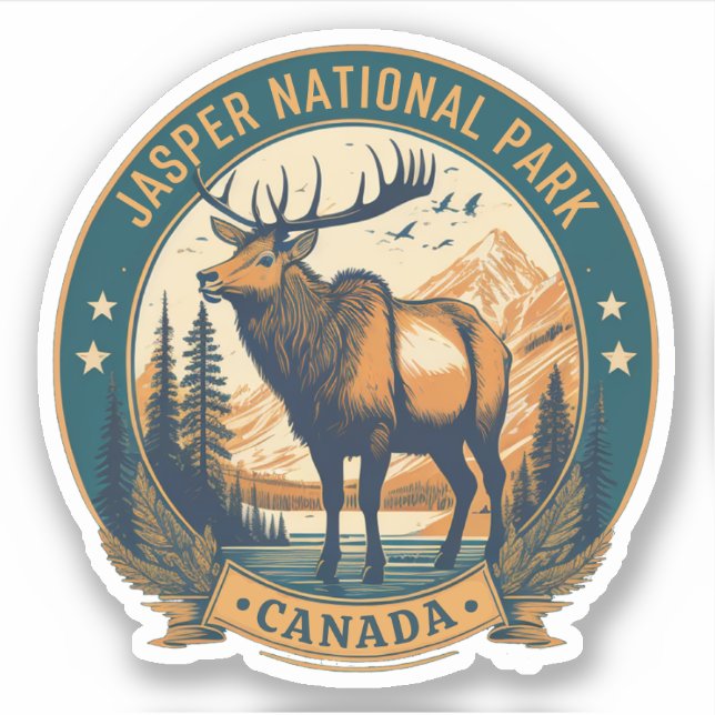 Adesivo reservas do parque nacional Jasper Canadá (Frente)