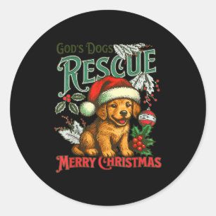 Adesivo Resgate de Natal de Cachorro de Deus Santa Retriev