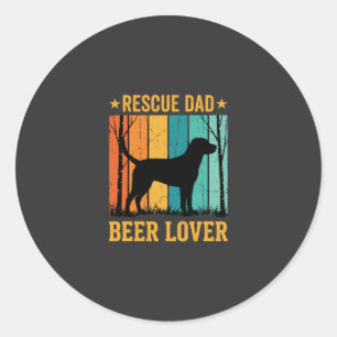 Adesivo Resgate Pai Amante de Cerveja Cachorro Vintage