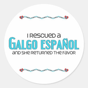 Adesivo Resgatei um Galgo Español (Cachorro feminino)