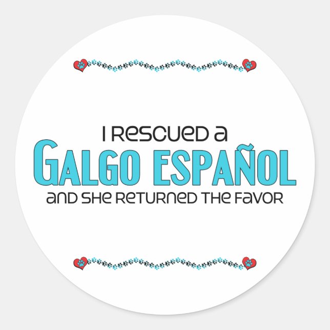Adesivo Resgatei um Galgo Español (Cachorro feminino) (Frente)