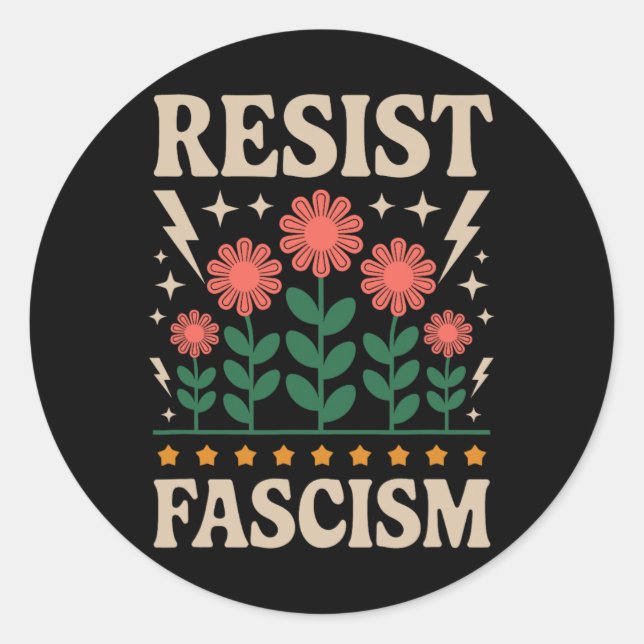 Adesivo Resist Fascism Protest Trump Anti Trump  (Frente)