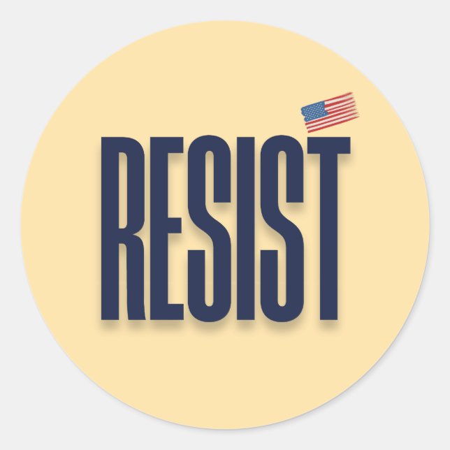 Adesivo RESIST Small American Flag - Declaração de protest (Frente)