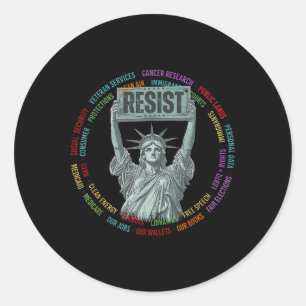 Adesivo Resista Resistência EUA Estátua da Liberdade Fora 