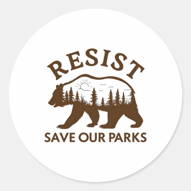 Adesivo Resiste A Guardar O Vinheta Do Urso De Parques (Frente)