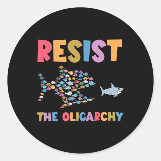 Adesivo Resiste À Tumulta De Peixe Engraçado, Oligarchy (Frente)