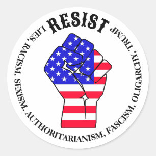 Adesivo Resiste ao fascismo, Oligarchy, Anti-Trump