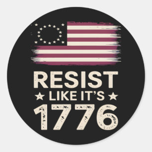 Adesivo Resiste como se fosse 1776 bandeira conservadora a