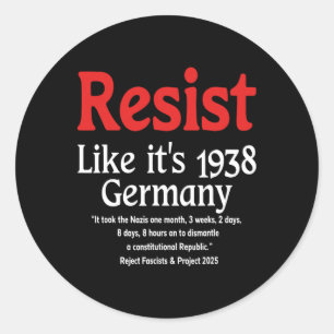 Adesivo Resiste como se fosse 1938 Alemanha 18