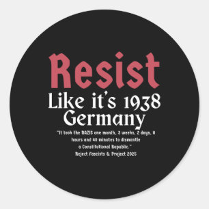 Adesivo Resiste como se fosse 1938 Alemanha 4