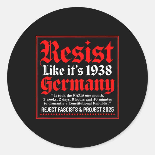 Adesivo Resiste como se fosse 1938 Alemanha 9 (Frente)