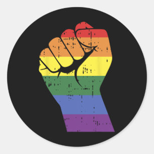 Adesivo Resistência À Resistência Da Mão Do Arco-Íris Gay