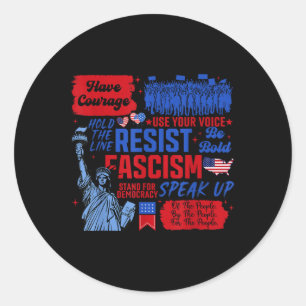 Adesivo Resistência Ao Fascismo Estátua Ativista Liberal D