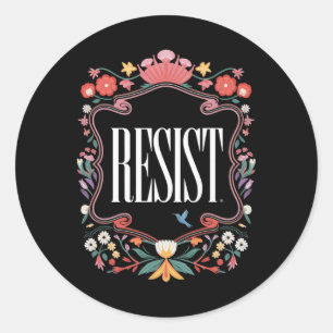 Adesivo Resistência ao Protesto Floral Trump Anti Trump