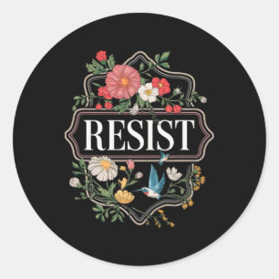 Adesivo Resistência ao Protesto Floral Trump Anti Trump 4