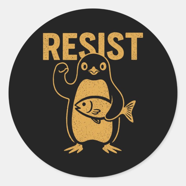 Adesivo Resistência ao Rebel Penguin Protesto Contra Tarif (Frente)
