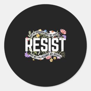Adesivo Resistência Floral Anti-Trump Não Meu Presidente -