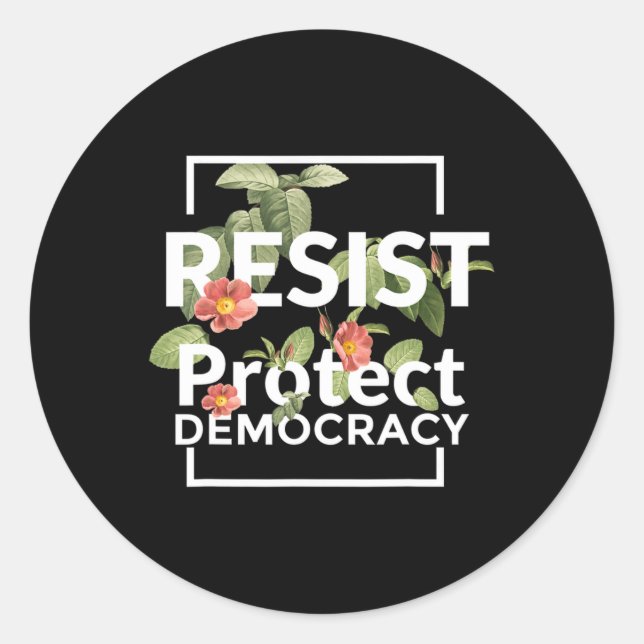 Adesivo Resistência Proteger Democracia Estilo Boho Sutil  (Frente)