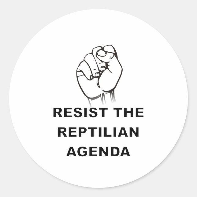 Adesivo Resistir À Agenda Reptiliana (Frente)