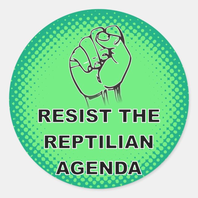 Adesivo Resistir Ao Personalizado Da Agenda Reptiliana (Frente)